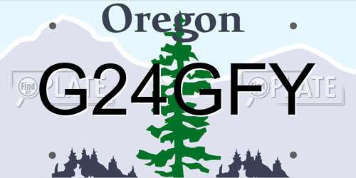 G24GFY Oregon License Plate