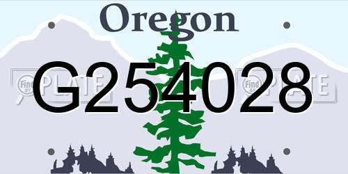 G254028 Oregon License Plate