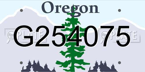 G254075 Oregon License Plate