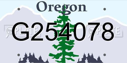 G254078 Oregon License Plate