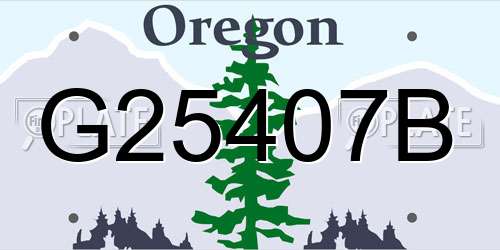 G25407B Oregon License Plate