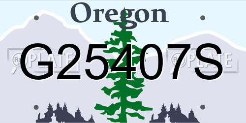 G25407S Oregon License Plate