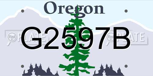 G2597B Oregon License Plate