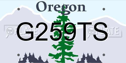 G259TS Oregon License Plate