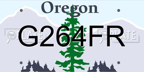 G264FR Oregon License Plate