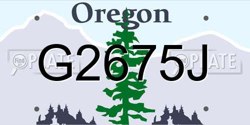 G2675J Oregon License Plate