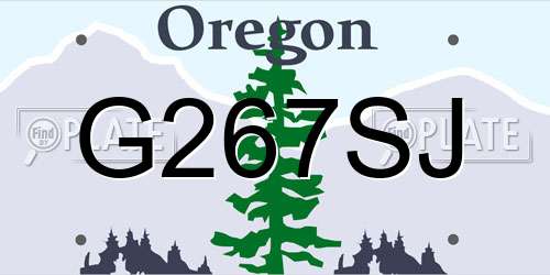 G267SJ Oregon License Plate