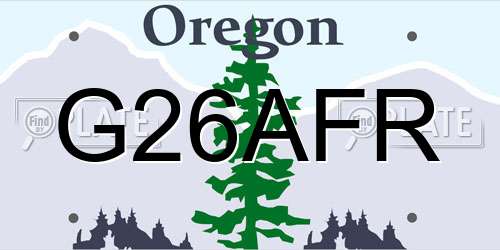 G26AFR Oregon License Plate