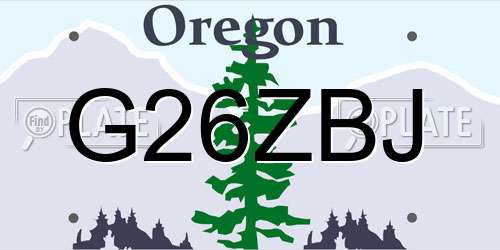 G26ZBJ Oregon License Plate
