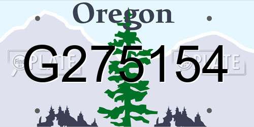 G275154 Oregon License Plate