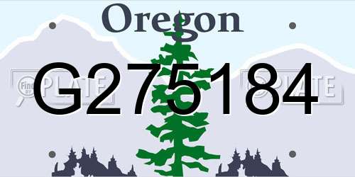 G275184 Oregon License Plate