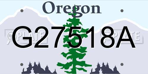 G27518A Oregon License Plate