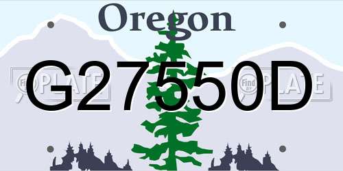 G27550D Oregon License Plate