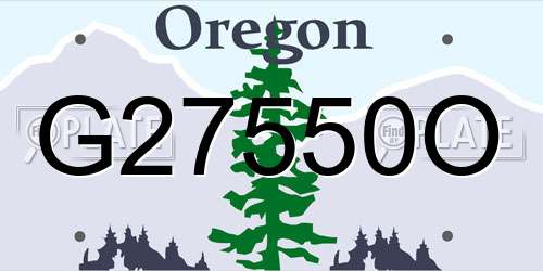 G27550O Oregon License Plate