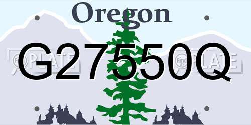G27550Q Oregon License Plate