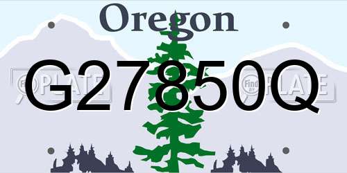 G27850Q Oregon License Plate