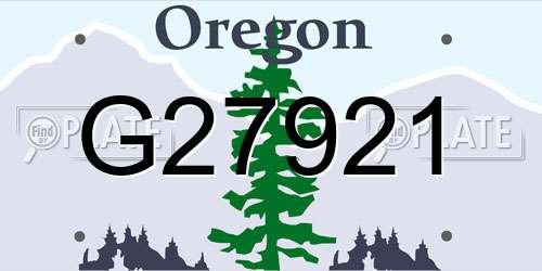 G27921 Oregon License Plate