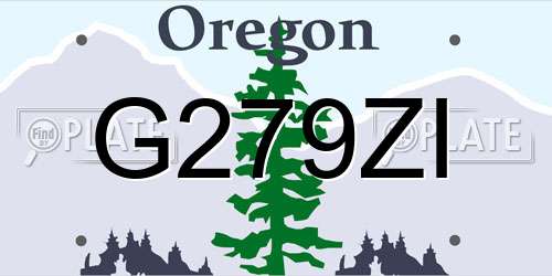 G279ZI Oregon License Plate