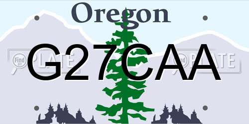 G27CAA Oregon License Plate