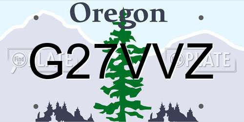 G27VVZ Oregon License Plate