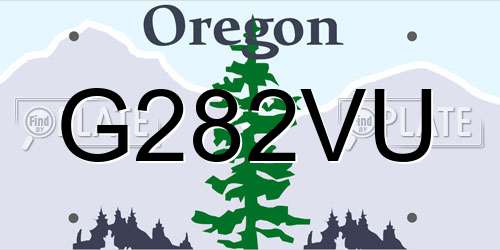G282VU Oregon License Plate