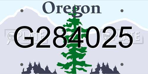 G284025 Oregon License Plate