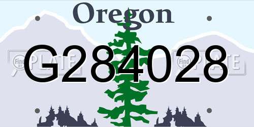 G284028 Oregon License Plate