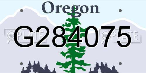 G284075 Oregon License Plate
