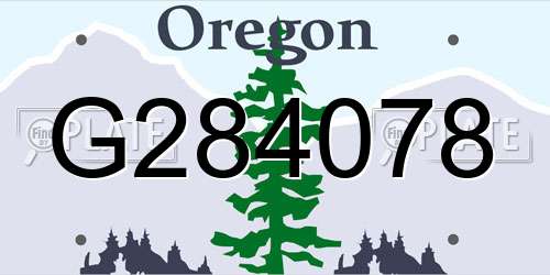 G284078 Oregon License Plate