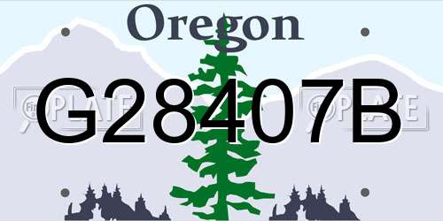 G28407B Oregon License Plate