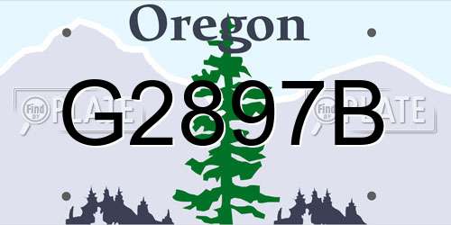 G2897B Oregon License Plate