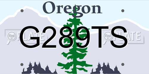 G289TS Oregon License Plate