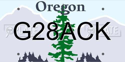 G28ACK Oregon License Plate