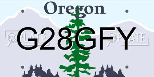 G28GFY Oregon License Plate