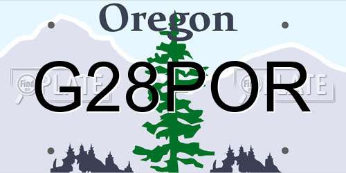 G28POR Oregon License Plate