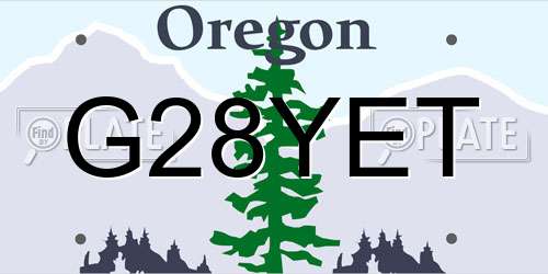 G28YET Oregon License Plate