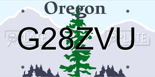 G28ZVU Oregon License Plate