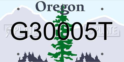 G30005T Oregon License Plate