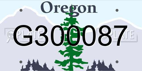 G300087 Oregon License Plate