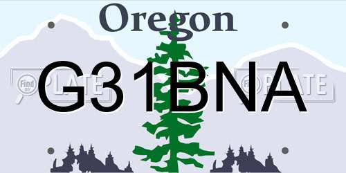 G31BNA Oregon License Plate