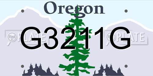 G3211G Oregon License Plate