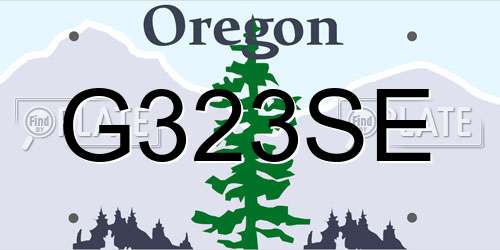 G323SE Oregon License Plate