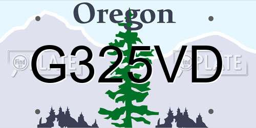 G325VD Oregon License Plate