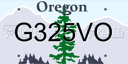G325VO Oregon License Plate