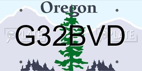 G32BVD Oregon License Plate