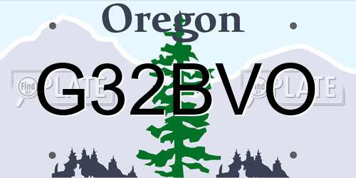 G32BVO Oregon License Plate