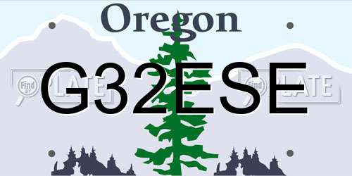 G32ESE Oregon License Plate