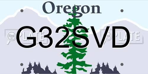 G32SVD Oregon License Plate