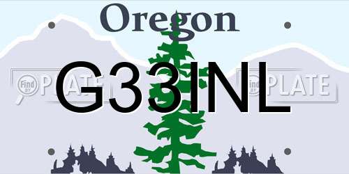 G33INL Oregon License Plate