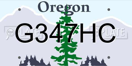 G347HC Oregon License Plate